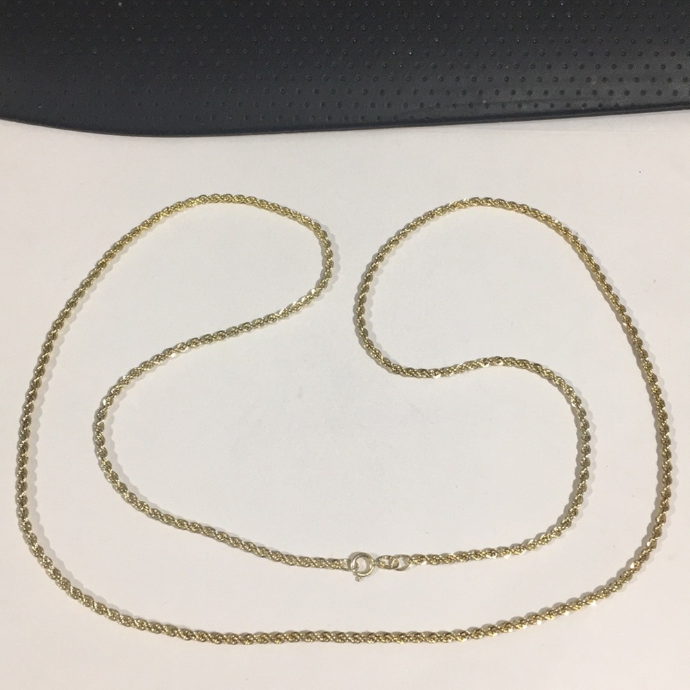 Sterling silver Gold Twisted Necklace Chain 29"